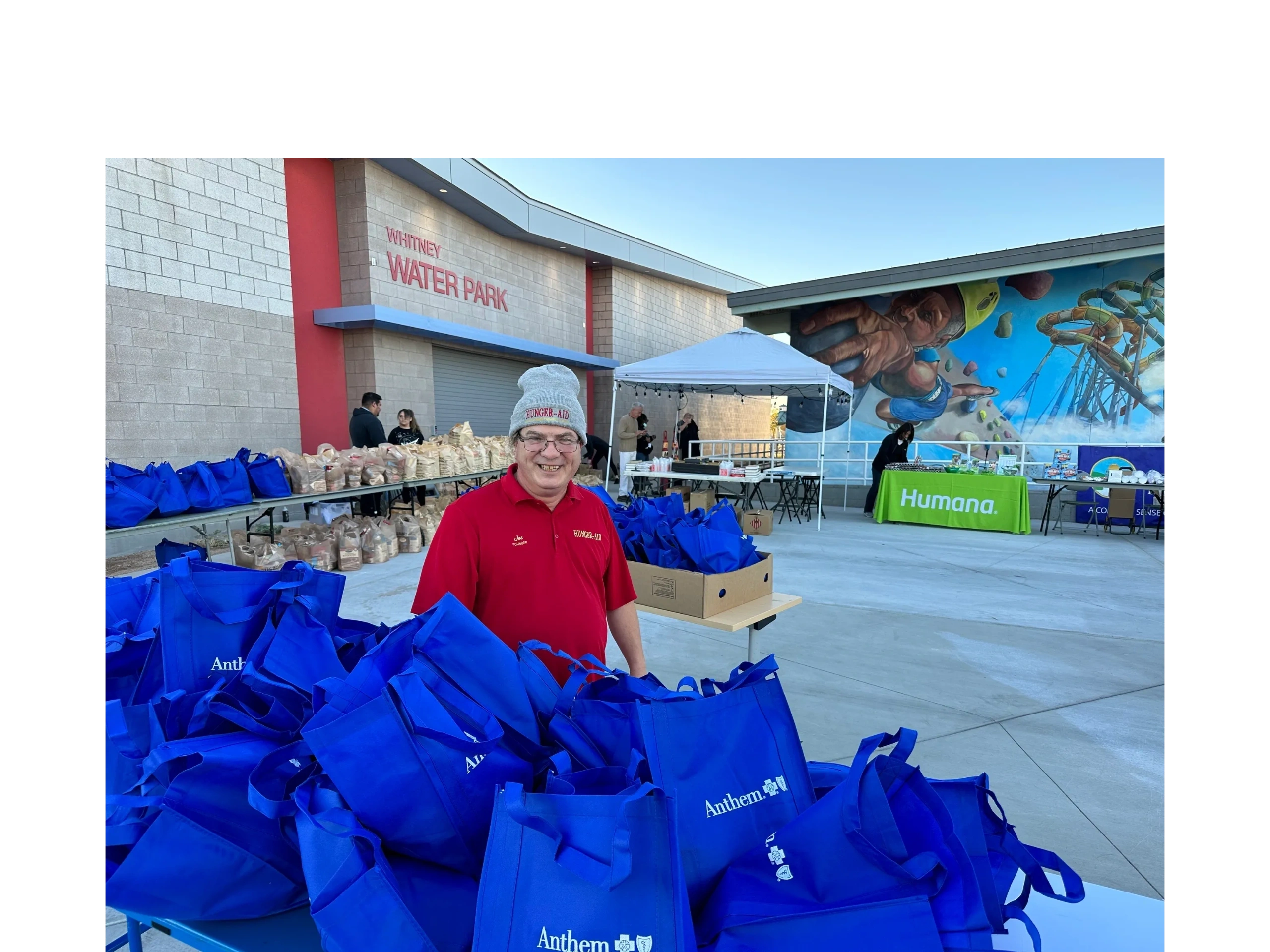 Community food distribution event at Whitney Water Park